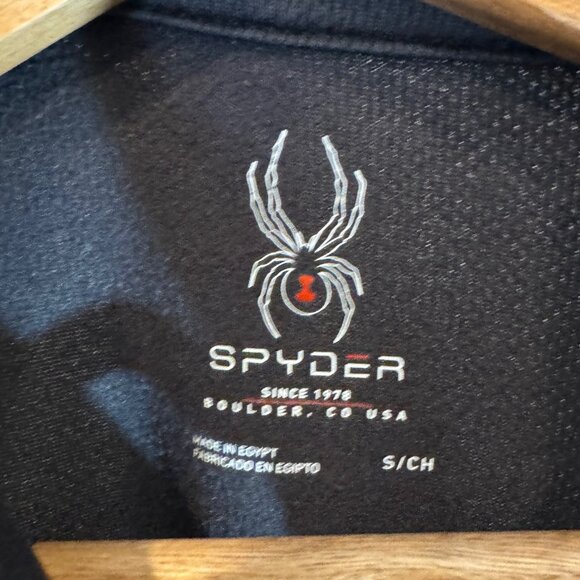 Spyder 1/4 Zip Baselayer Pullover Sweater in Black Unisex Mens SM - Picture 4 of 9